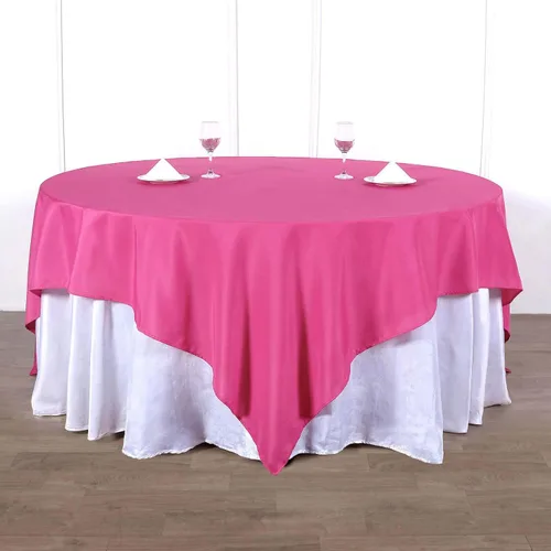 Vista 170 de Efavormart - Mantel cuadrado de lino de poliéster sin costuras, 54 x 54 pulgadas, color beige, para banquetes de boda, fiesta, restaurante