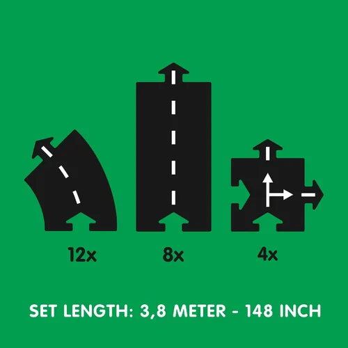 Vista 5 de s Highway - Juego de carreteras de juguete flexible, 24 piezas. El original desde 2003. Fabricado en Europa.
