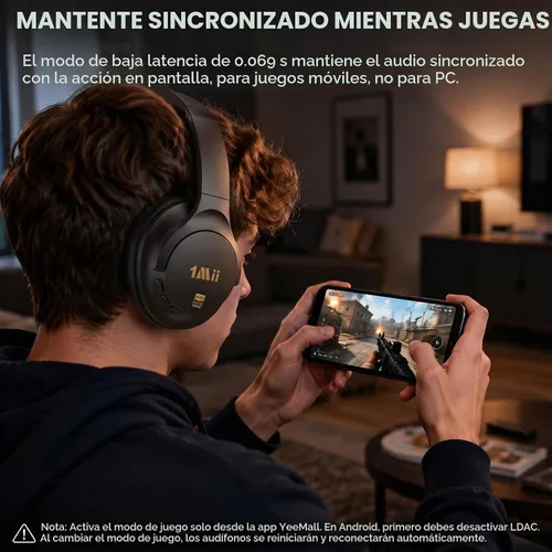 Vista 7 de Auriculares híbridos con cancelación activa de ruido 1Mii Y8+ para avión