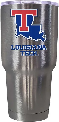 Vista 7 de Louisiana Tech Bulldogs - Vaso de acero inoxidable aislado negro de 24 onzas, producto universitario con licencia