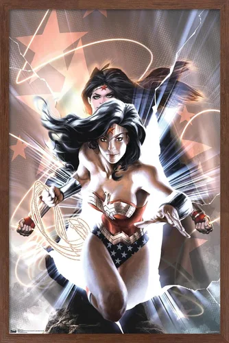 Vista 16 de Trends International DC Comics - Póster de pared de la Mujer Maravilla, 14.725 x 22.375 pulgadas, versión enmarcada de madera de granero