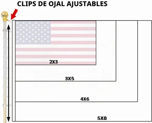Vista 2 de FlagsImp - Poste de aluminio plateado de 8 pies con bola, asta de bandera residencial para exteriores