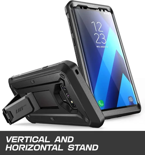 Vista 3 de SUPCASE Funda para Galaxy Note 9 con protector de pantalla (Unicorn Beetle Pro), [soporte integrado y clip para cinturón] Funda protectora Negro