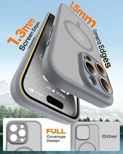 Vista 26 de TOCOL Funda para iPhone 11, compatible con Magsafe, protección completa de cámara, imanes integrados, protección contra caídas, funda translúcida