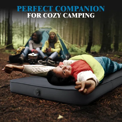Vista 6 de Hikenture Colchoneta de dormir autoinflable de 4 pulgadas de grosor con valor 9.5 R, colchón de campamento Comfort Plus con saco de bomba