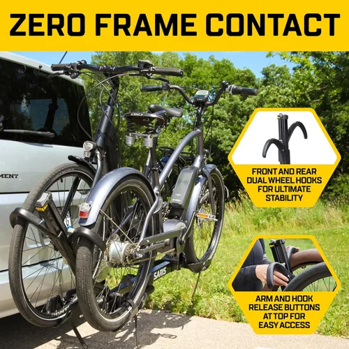 Vista 2 de Saris SuperClamp Soporte de enganche – Soporte de bicicleta ligero para automóvil, SUV, camión y RV – Diseño inclinable, contacto de marco cero, se