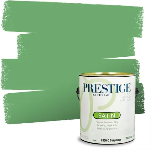 Vista 41 de PRESTIGE Pintura exterior e imprimación en uno, aloe, plano, 1 galón