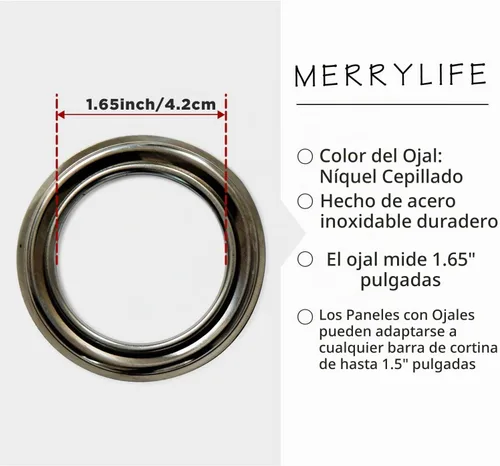 Vista 7 de MERRYLIFE Cortinas opacas con aislamiento térmico y ojales, paneles decorativos para ventana, paneles superiores para dormitorio, 54 pulgadas