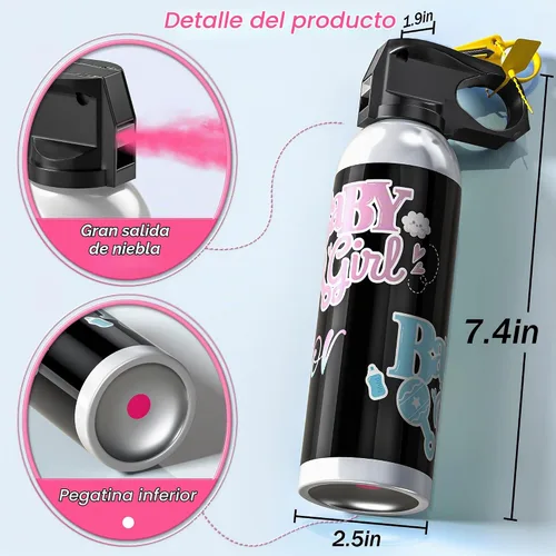 Vista 3 de POPUPARTY - Extintor de revelación de género - 1 rosa, 1 azul Gender Reveal Smoke Bombs,Powder Spray Set – Shower Photo Props , Indoor , Outdoor