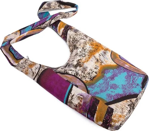 Vista 86 de Bolsa de hombro para mujer, de lona en estilo hippie/bohemio para llevar cruzada al hombro, disponible en diferentes colores y estampados
