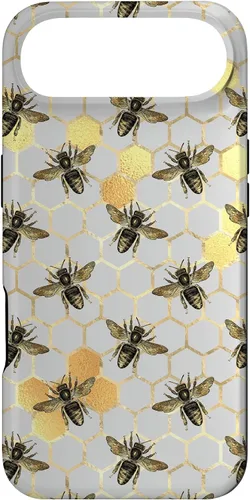 Vista 25 de iPhone 12 Pro Max Bumble Bee - Honeycomb Apicultor amarillo Abeja patrón caso