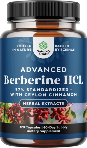 Vista 9 de Complejo equilibrado de berberina Plus de 1200 mg, berberina antioxidante con cápsulas de canela de ceilán más extracto de cardo mariano