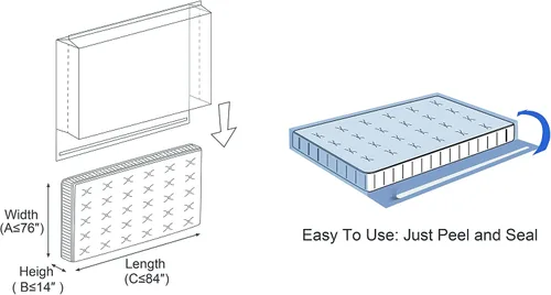 Vista 3 de ComfortHome Bolsa de colchón sellable extra gruesa de 4 mil con tira adhesiva para mudanza y almacenamiento, resistente, se adapta a King y Cal