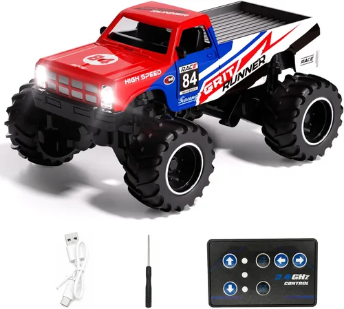Vista 14 de 1:64 Mini RC Crawler Car, camión de control remoto de aleación con control de aplicación, controlador de 2.4 GHz, 3 modos de velocidad, luces LED