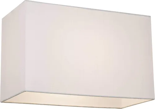 Vista 2 de Pantalla de lámpara de 16 pulgadas x 8 pulgadas de profundidad x 10 pulgadas de alto (premontada), juego de 2 grandes rectangulares blancos de tela