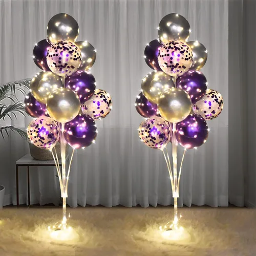 Vista 11 de Cicicooie - Juego de 2 soportes para globos para decoración de fiesta Negro