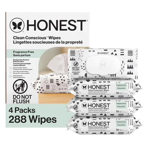 Vista 22 de The Honest Company - Toallitas limpiadoras para bebé con 99% de agua, respetuosas con el medioambiente, a base de plantas, hipoalergénicas