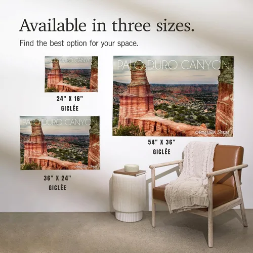 Vista 7 de Lantern Press 36x54 Inch Giclee Print, Amarillo, Texas, Palo Duro Canyon, Lighthouse