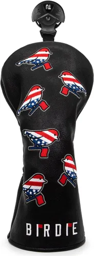 Vista 11 de Cubiertas para cabeza de golf, cubierta para driver, cubierta para madera 3, cubiertas para cabeza de híbrido, bordado, bandera estadounidense