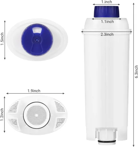 Vista 3 de Filtro de agua para Delonghi DLSC002, Delongie Cartucho de filtro de agua activo de carbono suavizante, compatible con Delongie ECAM, Esam, ETAM