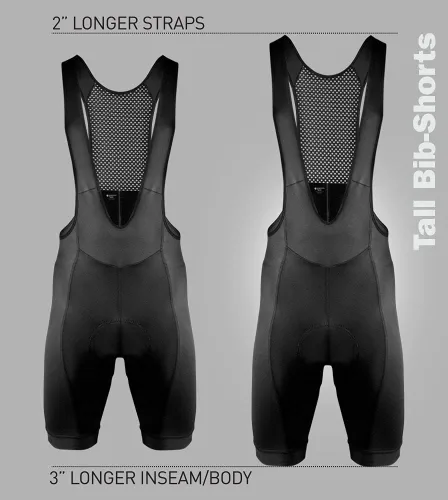 Vista 4 de AEROTECHDESIGNS Men's USA Elite Padded Cycling Bib-Shorts Made in USA Performance Long Distance Bibs
