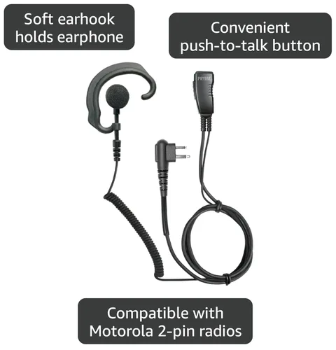 Vista 2 de PRYME® SPM-303eBF - Micrófono de solapa de la serie Responder con auriculares con gancho suave (compatible con moto)