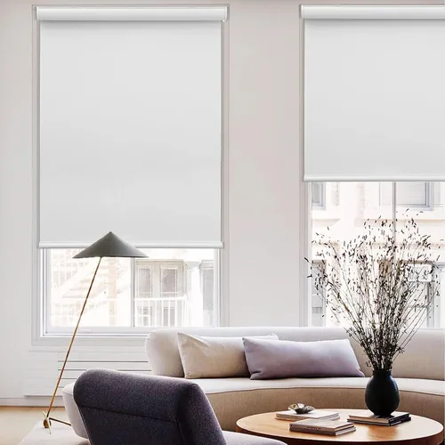 Vista 7 de MYshade - Persianas enrollables personalizadas para ventana, persianas enrollables para ventanas inalámbricas, bloqueo solar, protección de Blanco