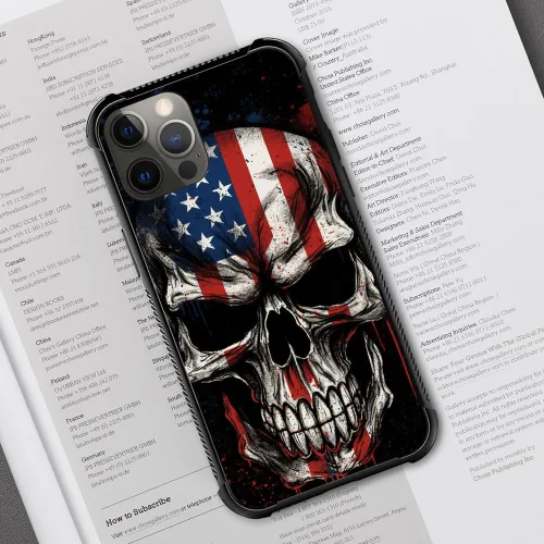 Vista 42 de Funda compatible con iPhone 8, a prueba de golpes, antiarañazos, bandera de ciervos de cola blanca de grano de madera estadounidense