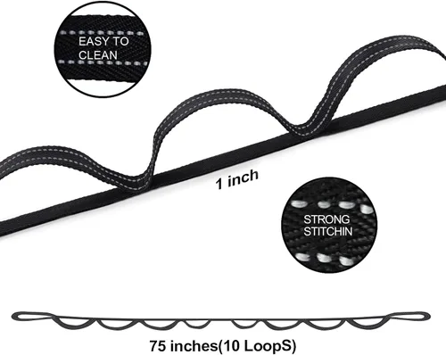 Vista 4 de A AZURELIFE Premium Durable Stretch Straps with Loops, Stretching Strap for Physical Therapy, Multi-Loop Yoga Strap Fitness Exercise Strap for Yoga