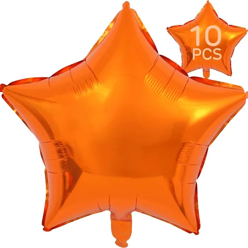 Vista 32 de Globos de estrella beige de 18 pulgadas, 10 globos de Mylar de forma estrella beige con revestimiento metálico de helio para decoraciones de fiesta