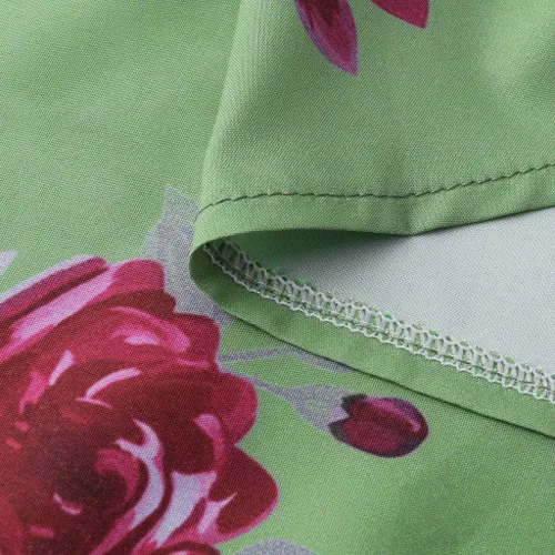 Vista 7 de LISTHA Blusa floral de verano para mujer, con bolsillo, manga corta, botones, cuello en V