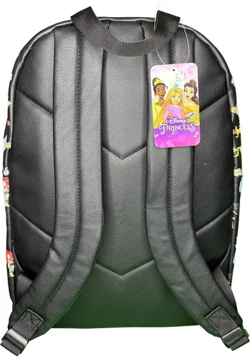 Vista 4 de Disney Mochila de lujo de piel sintética de 16" Princess - TPRM Negro