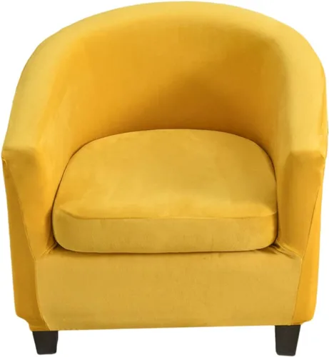 Vista 20 de NILUOH - Funda para silla de club de 2 piezas, funda elástica para silla de bañera redonda, fundas para silla de barril, fundas antideslizantes