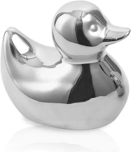 Vista 8 de Figuras de pato de cerámica dorada para decoración del hogar, esculturas y estatuas de animales Decoración de arte hecha a mano, mini pato