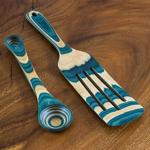 Vista 2 de Totally Bamboo Baltique Mykonos Collection - Juego de utensilios de cocina de 2 piezas, cuchara medidora y cuchara medidora