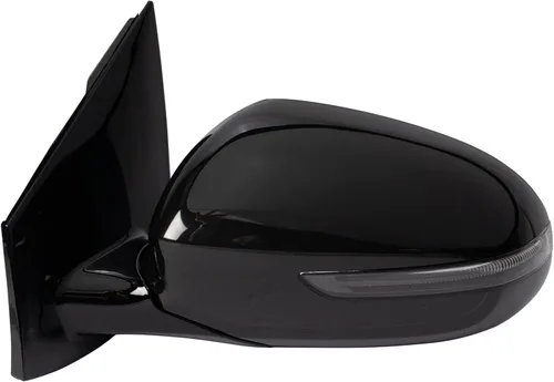 Vista 9 de TRQ Espejo plegable con calefacción eléctrica del lado del conductor con indicador de punto ciego pintura a juego negro liso compatible con Kia