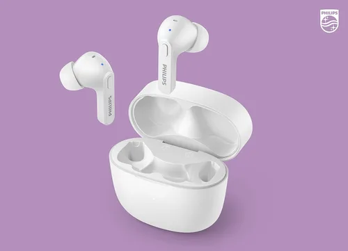Vista 7 de PHILIPS T2206 Auriculares inalámbricos con resistencia al agua IPX4 y estuche de carga súper pequeño Blanco ártico