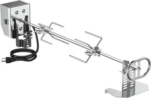 Vista 6 de Kit de rotisería OnlyFire de acero inoxidable con accesorios para parrilla y motor eléctrico de 6 vatios 110V para parrillas de gas - Varilla