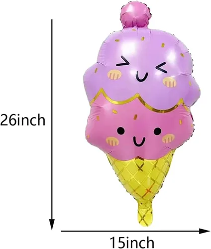 Vista 5 de 6 globos grandes de Mylar de helado para verano, decoración de fiesta de cumpleaños de Hawaii Luau
