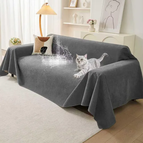 Vista 9 de Warmstar Protector de sofá contra las garras de los gatos, funda impermeable antideslizante para sofá de 3 cojines, funda para sofá de 3 cojines
