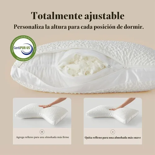 Vista 4 de Side Sleeper Pillow for Neck and Shoulder Support Crescent Design, Standard Almohadas de cama para dolor de cuello y hombros, almohadas curvadas