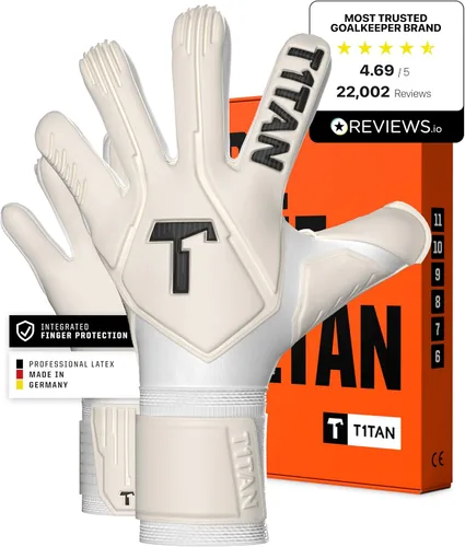 Vista 8 de T1TAN Guantes de portero profesional leyenda, protección de dedos, talla 6-11, guante de portero para adultos y jóvenes, fútbol