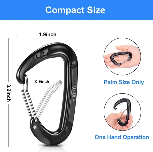 Vista 3 de 12kN Heavy Duty Carabiner Clip: Great for Keys Hammock & Dog Leash