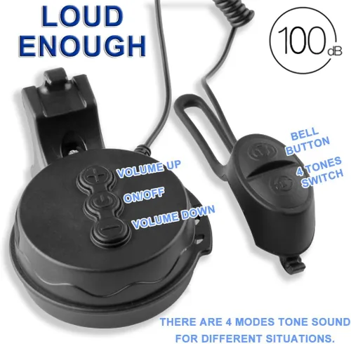 Vista 2 de Bocina eléctrica para bicicleta, mini timbre de bicicleta de 100 dB con 4 modos de sonido, recargable por USB e impermeable, ideal para bicicletas
