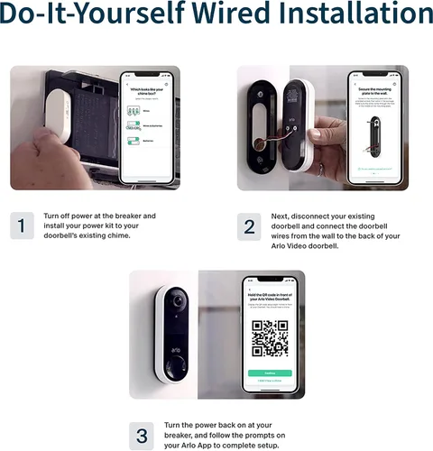 Vista 11 de Timbre con video Arlo Essential con cable - Video HD, vista de 180°, visión nocturna, audio de 2 vías, instalación DIY (se requiere cableado)