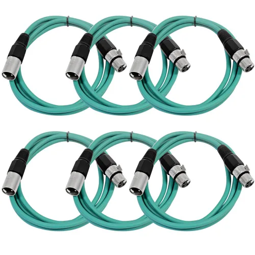 Vista 13 de SEISMIC AUDIO - SAXLX-2 - Paquete de 6 cables de conexión XLR macho a XLR hembra de 2 pies - Equilibrados - Cables de conexión de 2 pies