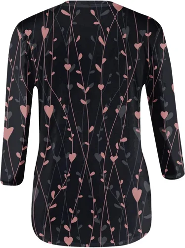 Vista 22 de Camisetas personalizadas para mujer, a la moda, casual, de séptima manga, estampada, cuello redondo, camiseta