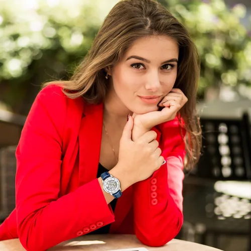 Vista 4 de Kenneth Cole - Reloj de lujo para mujer, correa de cuero auténtico, cuerda automática resistente al agua, reloj analógico con esfera redonda