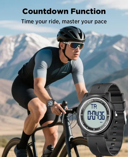 Vista 9 de Beeasy - Reloj digital de pulsera resistente al agua con cronómetro, alarma, cuenta regresiva, doble zona horaria, ultrafino, pantalla angular muy