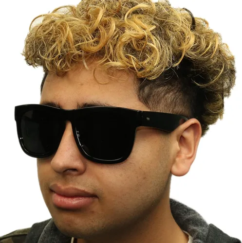 Vista 2 de ShadyVEU Super Dark Black Lens Flat Top Square Oversize Migraine Shades Blackout Gafas de sol Retro